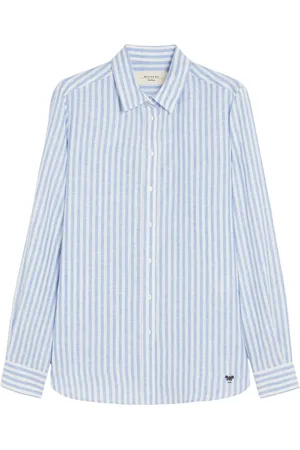 Max Mara Blusar & Skjortor , Dam, M, Linne, Randig linneskjorta