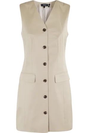 THEORY Klänning, Dam, S, Bomull, Beige Bomull Chino Blazer Klänning