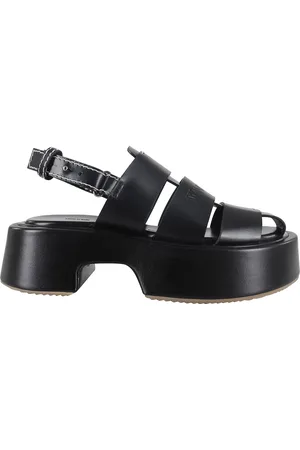 J.W.Anderson Skor, Dam, 39 EU, Läder, Plattformsandal i randig design