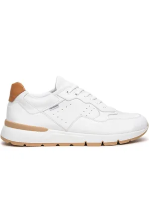 Nero Giardini Skor, Herr, 44 EU, Läder, Vita lädersneakers med kontrastinsats