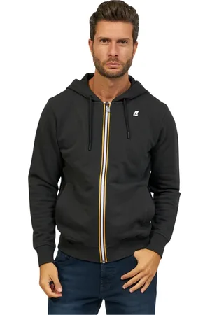K-Way Sweatshirts & Hoodies, Herr, S, Bomull, Mångsidig svart tröja med huva