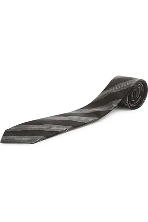 TAGLIATORE Accessoarer, Herr, ONE Size, Randig slips i sidenjacquard med diamantspets