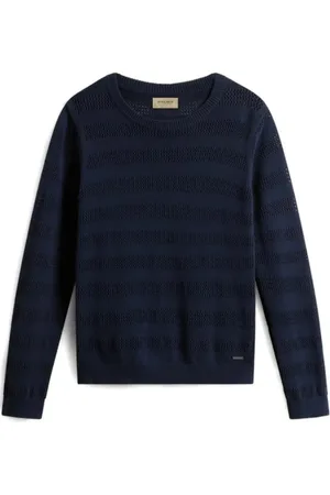 Woolrich Stickade tröjor & koftor, Herr, L, Bomull, Bomull Crewneck Logo Sweatshirt