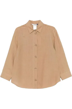 Max Mara Blusar & Skjortor , Dam, 2Xs, Linne, Linneskjorta - Brun