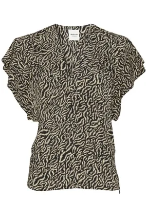 Isabel Marant Blusar & Skjortor , Dam, S, Abstraktmönstrad V-ringad Topp
