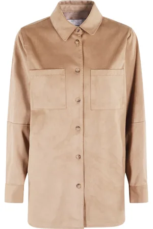 Urban Code Blusar & Skjortor , Dam, M, Polyester, Karamell Faux Suede Skjorta
