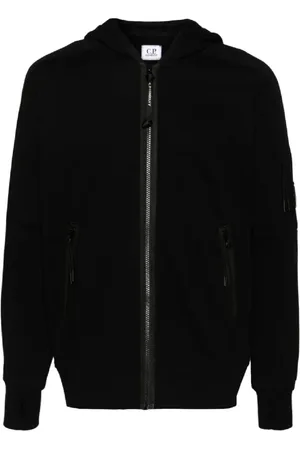 C.P. Company Sweatshirts & Hoodies, Herr, M, Bomull, Svart Huva Tröja Snygg Ss25