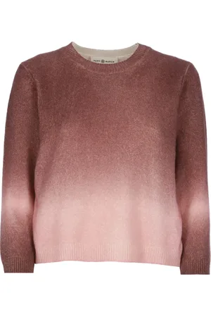 Tory Burch Stickade tröjor & koftor, Dam, M, Gradient Cashmere Tröja med Rund Halsringning