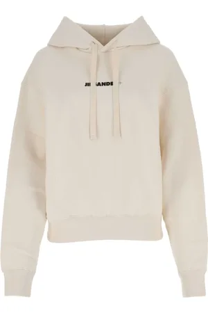Jil Sander Sweatshirts & Hoodies, Dam, M, Bomull, Oversize Cream Cotton Sweatshirt