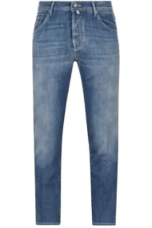 Jacob Cohen Jeans, Herr, W34, Denim, Vintage Denim Jeans med Unik Logotyp