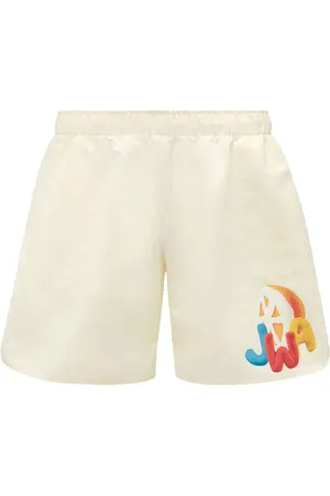 J.W.Anderson Shorts, Dam, L, Läder, Logo-print Cream Swim Shorts