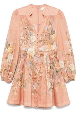 ZIMMERMANN Klänning, Dam, XS, Linne, Tallow Plunge Mini Dress