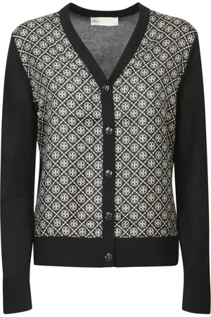 Tory Burch Stickade tröjor & koftor, Dam, S, Svart Kofta
