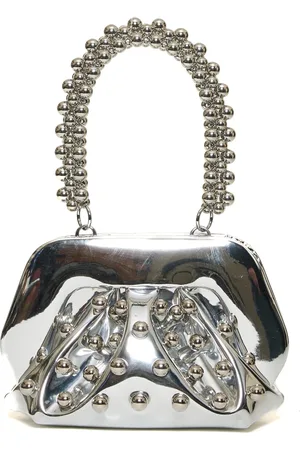 THEMOIRÈ Väska, Dam, ONE Size, Silver studded clutch med bollhandtag