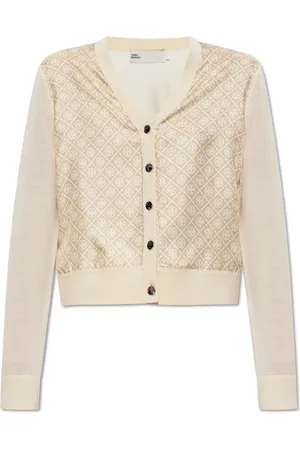 Tory Burch Stickade tröjor & koftor, Dam, S, Cardigan med monogram
