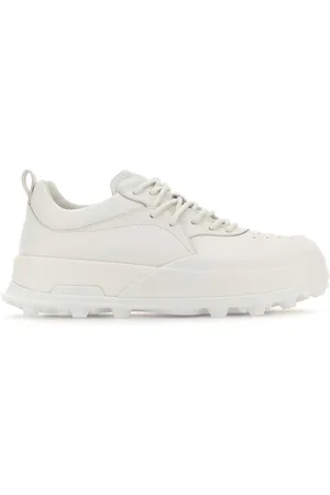 Jil Sander Skor, Herr, 41 EU, Läder, Vita lädersneakers med gummisula