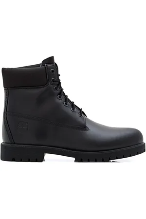 Timberland Skor, Herr, 40 EU, Läder, Svarta Snörstövlar med Gummisula