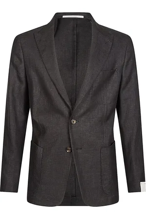 ELEVENTY Jacka, Herr, L, Linne, Enkelknäppt Linne Ull Silk Jacka