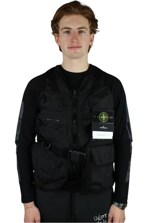 Stone Island Jacka, Herr, L, Svart Utility Vest, Funktionell och Stilren