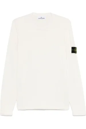 Stone Island Stickade tröjor & koftor, Herr, M, Bomull, Crew Neck Pullover