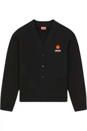 Kenzo Stickade tröjor & koftor, Herr, L, Bomull, Vintage Cardigan med Boke FLOWER-tryck