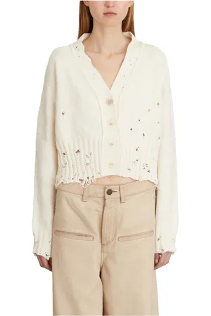 Marni Stickade tröjor & koftor, Dam, S, Kort Distressed Cardigan Sweater