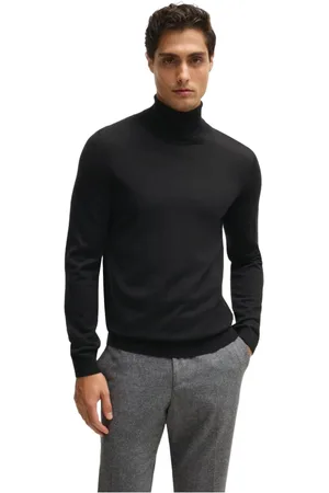 HUGO BOSS Stickade tröjor & koftor, Herr, S, Merinoull Polotröja