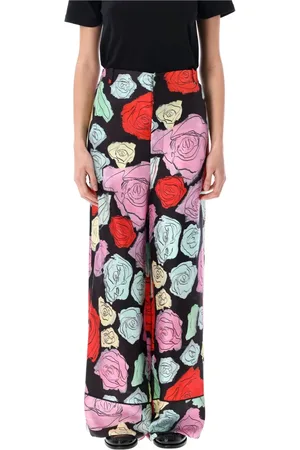 Marni Byxor, Dam, S, Svart Multi Ros Palazzo Byxor