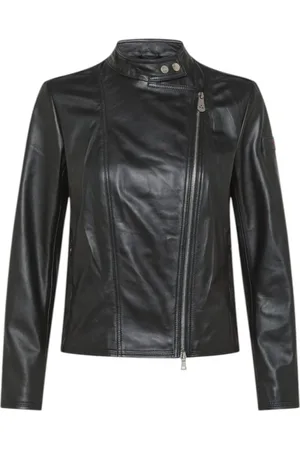 Peuterey Jacka, Dam, XS, Svart Bikerjacka med Asymmetrisk Dragkedja