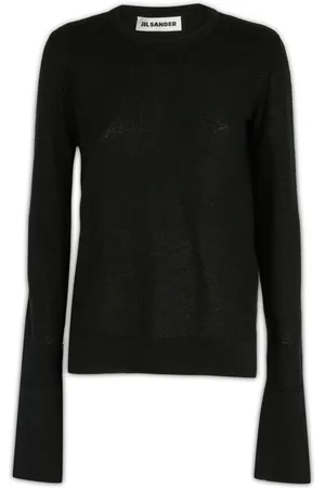 Jil Sander Stickade tröjor & koftor, Dam, M, Bomull, Rundhalsad tröja