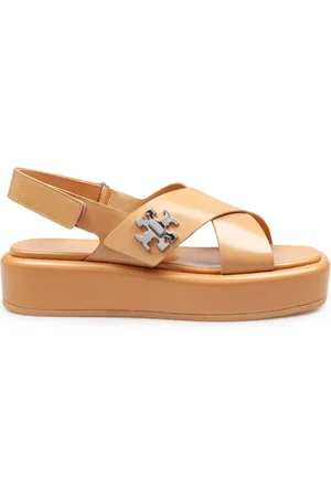 Tory Burch Skor, Dam, 37 1/2 EU, Läder, Flätad lädersandal med plattform
