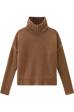 Woolrich Stickade tröjor & koftor, Dam, L, Hög Krage Polotröja