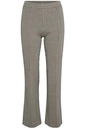 Part Two Byxor, Dam, XS, Polyester, Svart Houndstooth Rakbenta Byxor