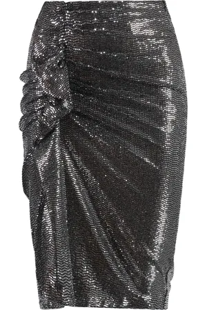 Isabel Marant Kjol, Dam, 2Xs, Nylon, Asymmetrisk paljettkjol med elastisk midjeband