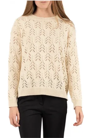 Max Mara Stickade tröjor & koftor, Dam, S, Bomull, Ledig T-shirt för helgen