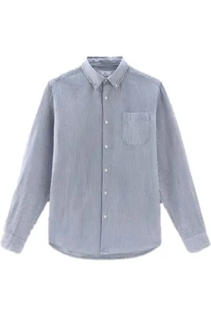Woolrich Skjorta, Herr, XL, Bomull, Randig Skjorta med Knappar