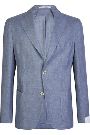 ELEVENTY Jacka, Herr, 4Xl, Linne, Mjuk Patch Pocket Linne Ull Silk Jacka
