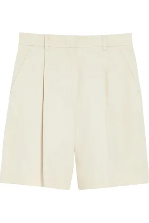 Max Mara Shorts, Dam, XS, Bomull, Bomull och linne utsvängda Bermuda shorts