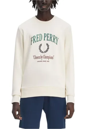 Fred Perry Sweatshirts & Hoodies, Herr, M, Bomull, Elegant Laurel Broderad Sweatshirt
