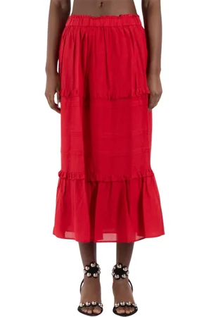 Isabel Marant Kjol, Dam, M, Bomull, Röd Bomullsblandning Gonna Kjol