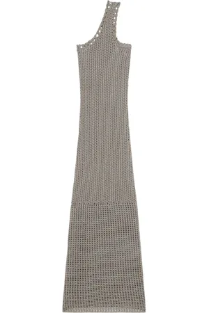 IRO Klänning, Dam, M, Polyester, Metallic Grå Virkad Klänning