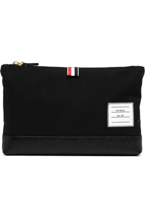 Thom Browne Väska, Herr, ONE Size, Nylon, Svart plånbok med dragkedja upptill