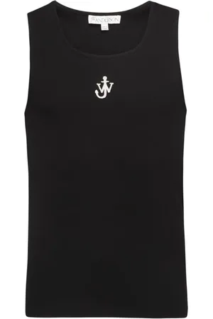 J.W.Anderson Topp, Herr, L, Bomull, Logo Tank Top med Ribbad Design