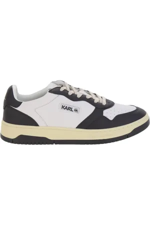 Karl Lagerfeld Skor, Herr, 42 EU, Läder, Flerfärgade låga sneakers i läder med snörning