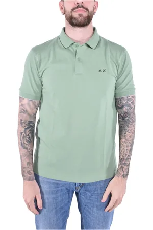 sun68 Topp, Herr, 2Xl, Bomull, Randig Krage Polo Korta ärmar