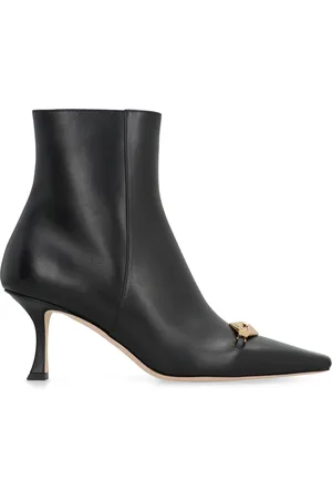 Jimmy Choo Skor, Dam, 38 1/2 EU, Läder, Spetsiga Ankelstövlar i Läder