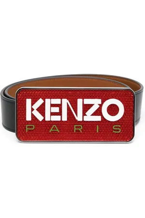 Kenzo Accessoarer, Herr, 90 CM, Läder, Logo Plaque Läderbälte