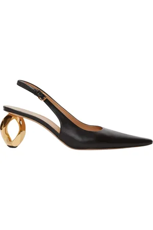 J.W.Anderson Skor, Dam, 38 1/2 EU, Läder, Slingback-sandaler i läder med kedjehäl