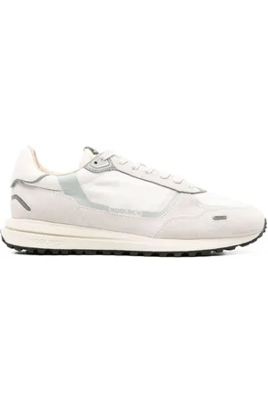 Woolrich Skor, Herr, 42 EU, Läder, Vita Sneakers Snörning Gummisula Logotyp