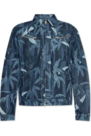 Kenzo Jacka, Herr, XL, Denim, Denimjacka med dekorativt mönster